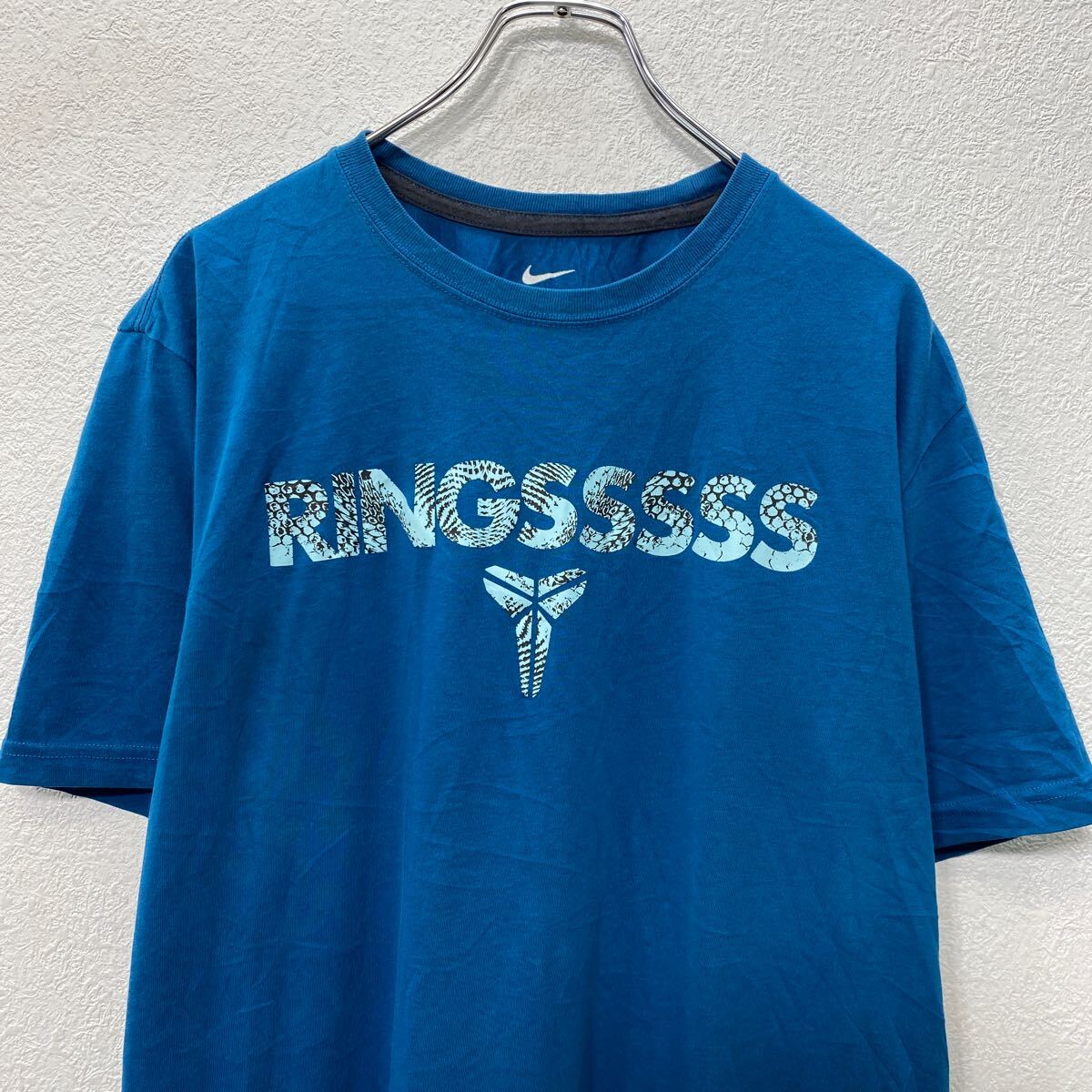 【中古】【古着】 NIKE 半袖 プリントTシャツ L ブルー ナイキ パイソン柄プリント ドライフィット 古着卸 アメリカ仕入 a704-5640