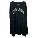 【中古】【古着】 POLO JEANS CO. 長袖 プリントTシャツ 3XL ブラック ポロジーンズ プルオーバー ビッグサイズ 背番号 古着卸 アメリカ仕入 a704-5641