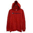 【中古】【古着】 Champion ロゴスウェット パーカー 2XL キッズ 160~ レッド チャンピオン プルオーバー ポケット 古着卸 アメリカ仕入 a704-5642