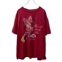 【中古】【古着】 Disney 半袖 キャラクター プリントTシャツ レディース XL レッド ディズニー ビッグサイズ 古着卸 アメリカ仕入 a704-5686