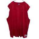 【中古】【古着】 Champion ロゴTシャツ 3XL レッド チャンピオン プルオーバー ビッグサイズ ノースリーブ ワンポイント 古着卸 アメリカ仕入 a704-5722