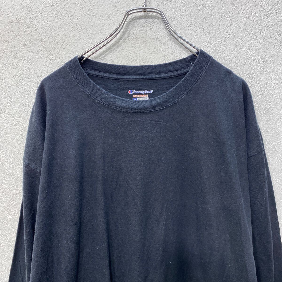 【中古】【古着】 Champion 長袖 ロゴTシャツ XL ブラック チャンピオン ロンT ロングTシャツ 袖ロゴ 古着卸 アメリカ仕入 a704-5816