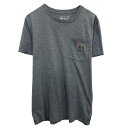 【中古】【古着】 Carhartt ロゴTシャツ L グレー カーハート プルオーバー 胸ポケット ワンポイント カットソー 古着卸 アメリカ仕入 a704-5830