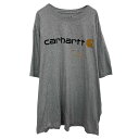 【中古】【古着】 Carhartt プリントTシャツ 2XL グレー カーハート プルオーバー ビッグサイズ ルーズフィット カットソー 古着卸 アメリカ仕入 a704-5840