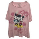 【中古】【古着】 Disney キャラクターTシャツ レディース 3X ピンク ディズニー プルオーバー ビッグサイズ コットン 古着卸 アメリカ仕入 a704-5870