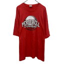 【中古】【古着】 GILDAN プリントTシャツ 2XL レッド ギルダン プルオーバー ビッグサイズ スポーティー カットソー 古着卸 アメリカ仕入 a704-5911