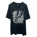 【中古】【古着】 NBA プリントTシャツ XL ブラック ホワイト エヌビーエー プルオーバー ビッグサイズ スパーズ カットソー 古着卸 アメリカ仕入 a704-5917