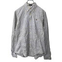 【中古】【古着】 RALPH LAUREN 長袖 ストライプシャツ レディース 8 M位 ラベンダー ホワイト ラルフローレン ポニーロゴ 古着卸 アメリカ仕入 a704-5943