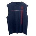 【中古】【古着】 NAUTICA プリントTシャツ M~ ネイビー ノーティカ プルオーバー ノースリーブ スポーティー 古着卸 アメリカ仕入 a704-5982