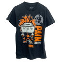 【中古】【古着】 半袖 キャラクターTシャツ S ブラック オレンジ プルオーバー ナルト アニメT カットソー 古着卸 アメリカ仕入 a704-5986