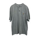 【中古】【古着】 carhartt 半袖 ロゴTシャツ L グレー カーハート プルオーバー ヘンリーネック 古着卸 アメリカ仕入 a704-5993
