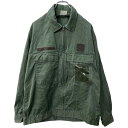【中古】【古着】 フランス軍 フライトジャケット 101c XL位 セージグリーン オリーブ HBT メカニックジャケット ミリタリー 古着卸 アメリカ仕入 a704-6026