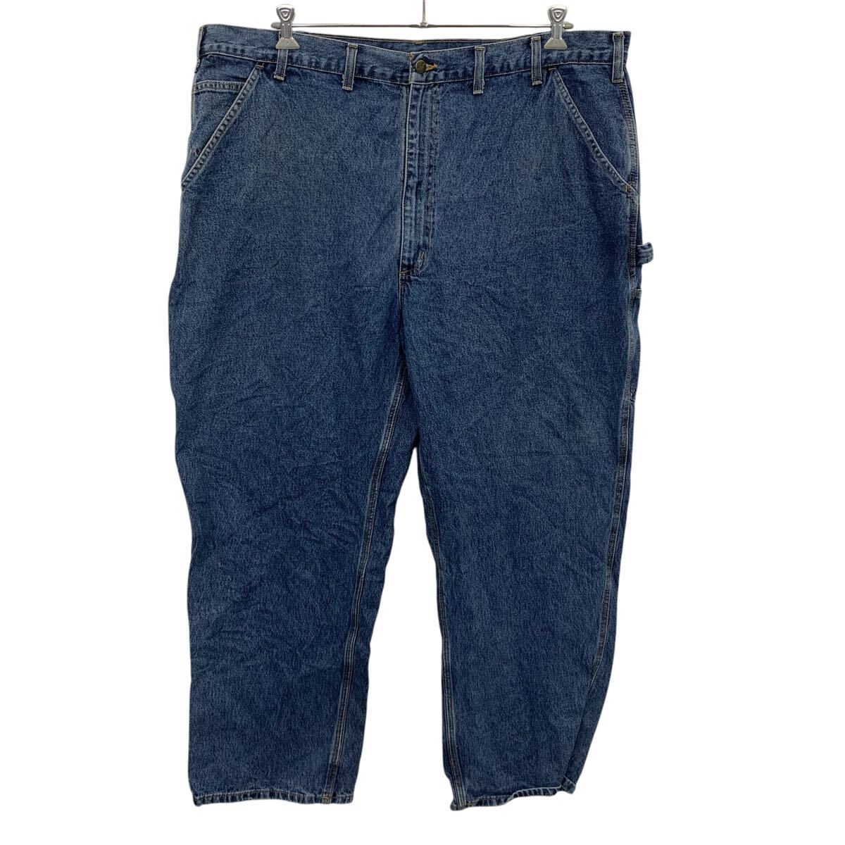 【中古】【古着】 Carhartt ペインターパンツ W46 インディゴブルー カーハート ジップアップ ビッグサイズ ワークパンツ 古着卸 アメリカ仕入 2505-38