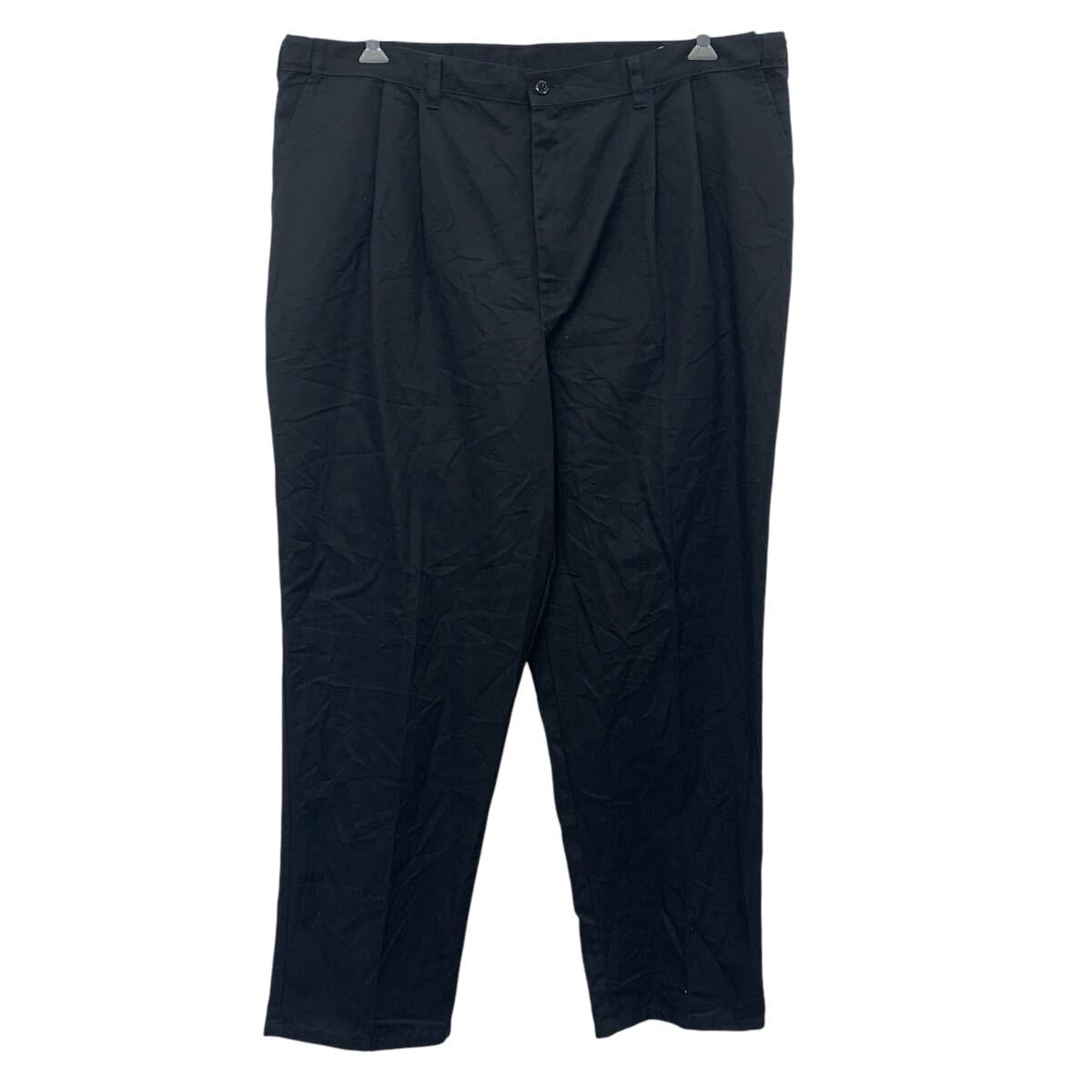 【中古】【古着】 Dickies ワークパンツ W44 ブラック ディッキーズ ジップアップ ビッグサイズ ワーク シンプル ボトムス 古着卸 アメリカ仕入 2505-70