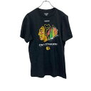 【中古】【古着】 Reebok 半袖 プリントTシャツ M ブラック リーボック プルオーバー NHL スポーティー カットソー 古着卸 アメリカ仕入 a704-6054