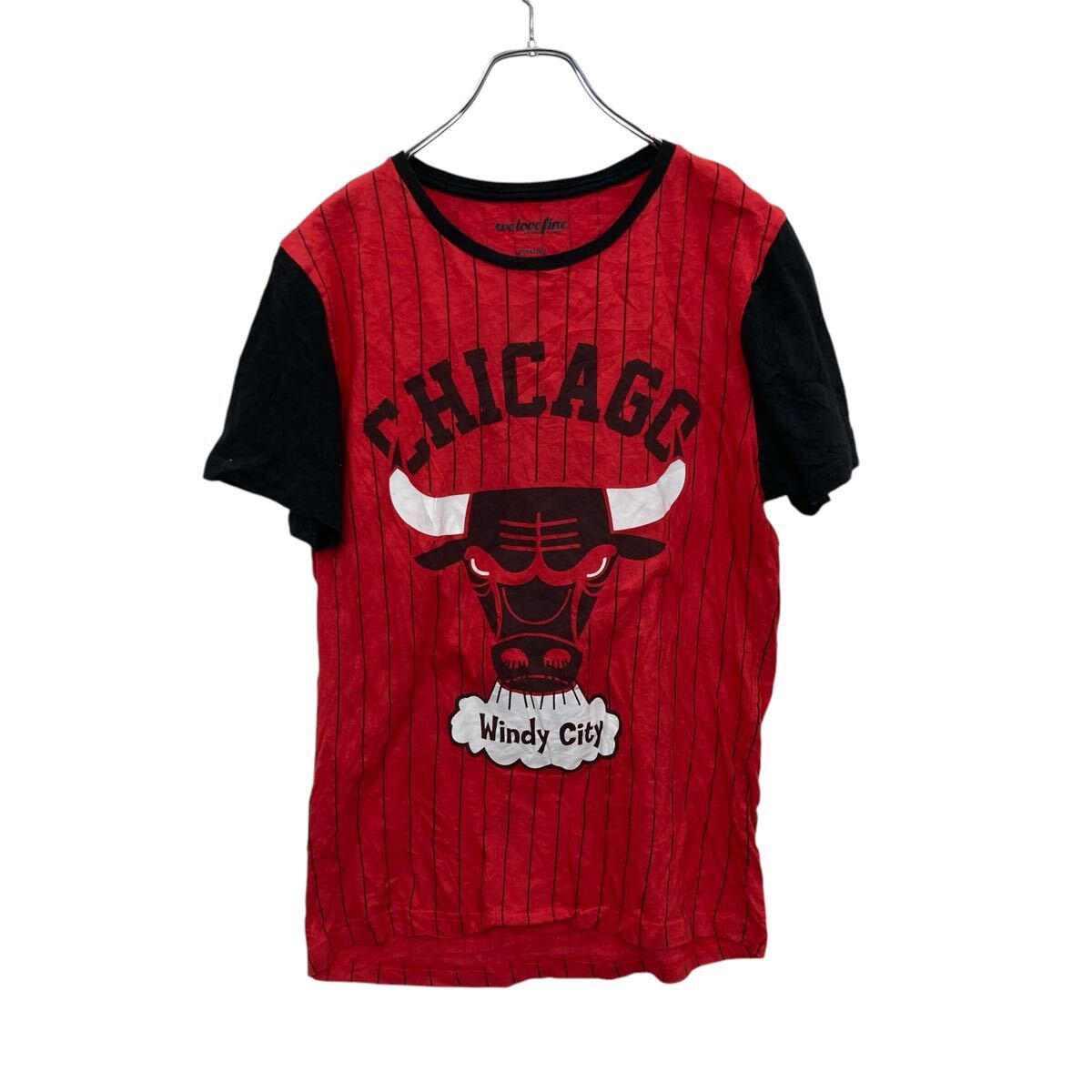 【中古】【古着】 welovefine 半袖 プリントTシャツ M レッド ウィーラブファイン プルオーバー NBA 古着卸 アメリカ仕入 a704-6080