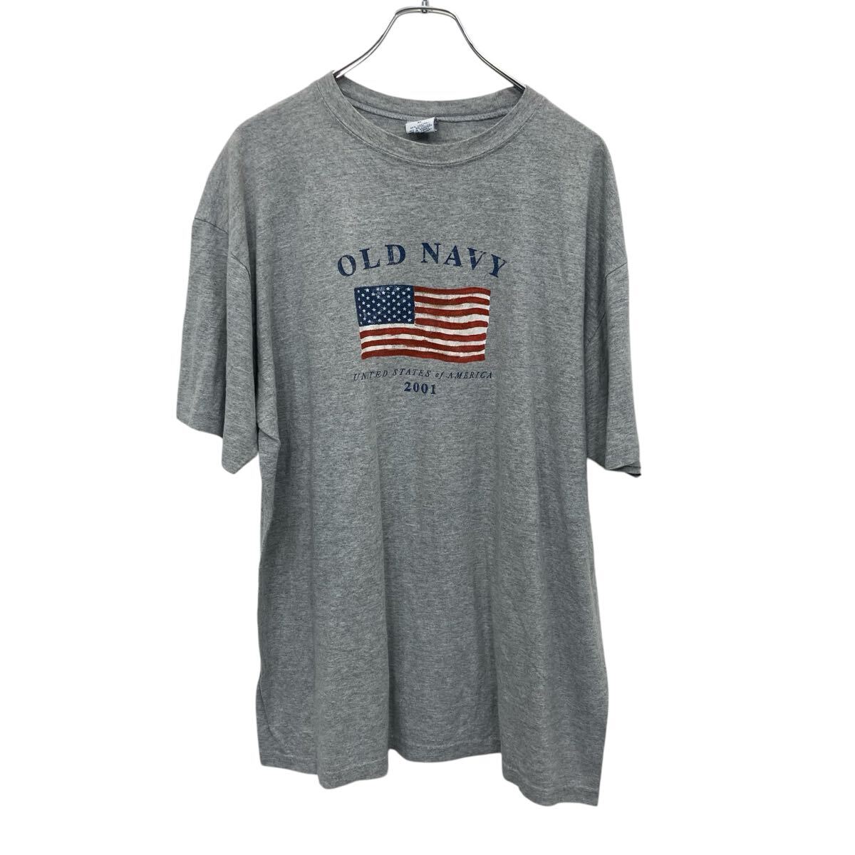Rakuten - 【中古】【古着】 OLD NAVY 半袖 プリントTシャツ XL グレー オールドネイビー プルオーバー ビッグサイズ 星条旗 古着卸 アメリカ仕入 a704-6090