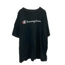 【中古】【古着】 Champion 半袖 ロゴTシャツ 3XL ブラック チャンピオン プルオーバー カットソー ビッグサイズ 古着卸 アメリカ仕入 a704-6091