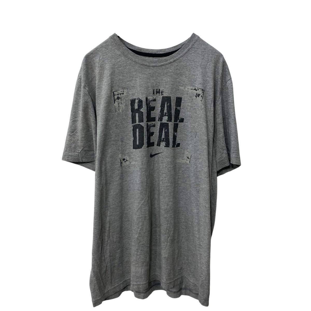 【中古】【古着】 NIKE 半袖 プリントTシャツ L〜 グレー ナイキ 古着卸 アメリカ仕入 a704-6099