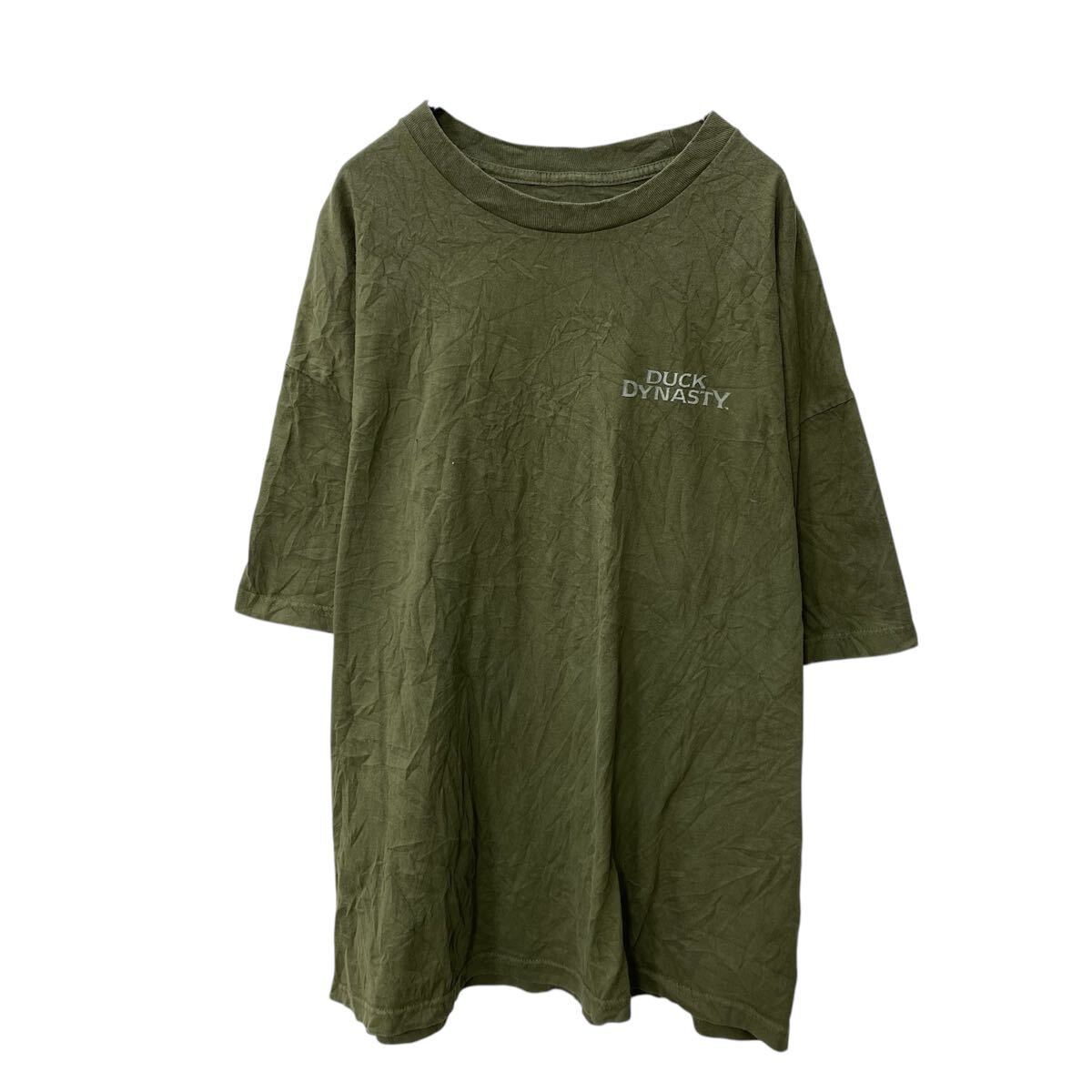 【中古】【古着】 半袖 プリントTシャツ 2XL〜 オリーブ ビッグサイズ バックプリント 古着卸 アメリカ仕入 a704-6106