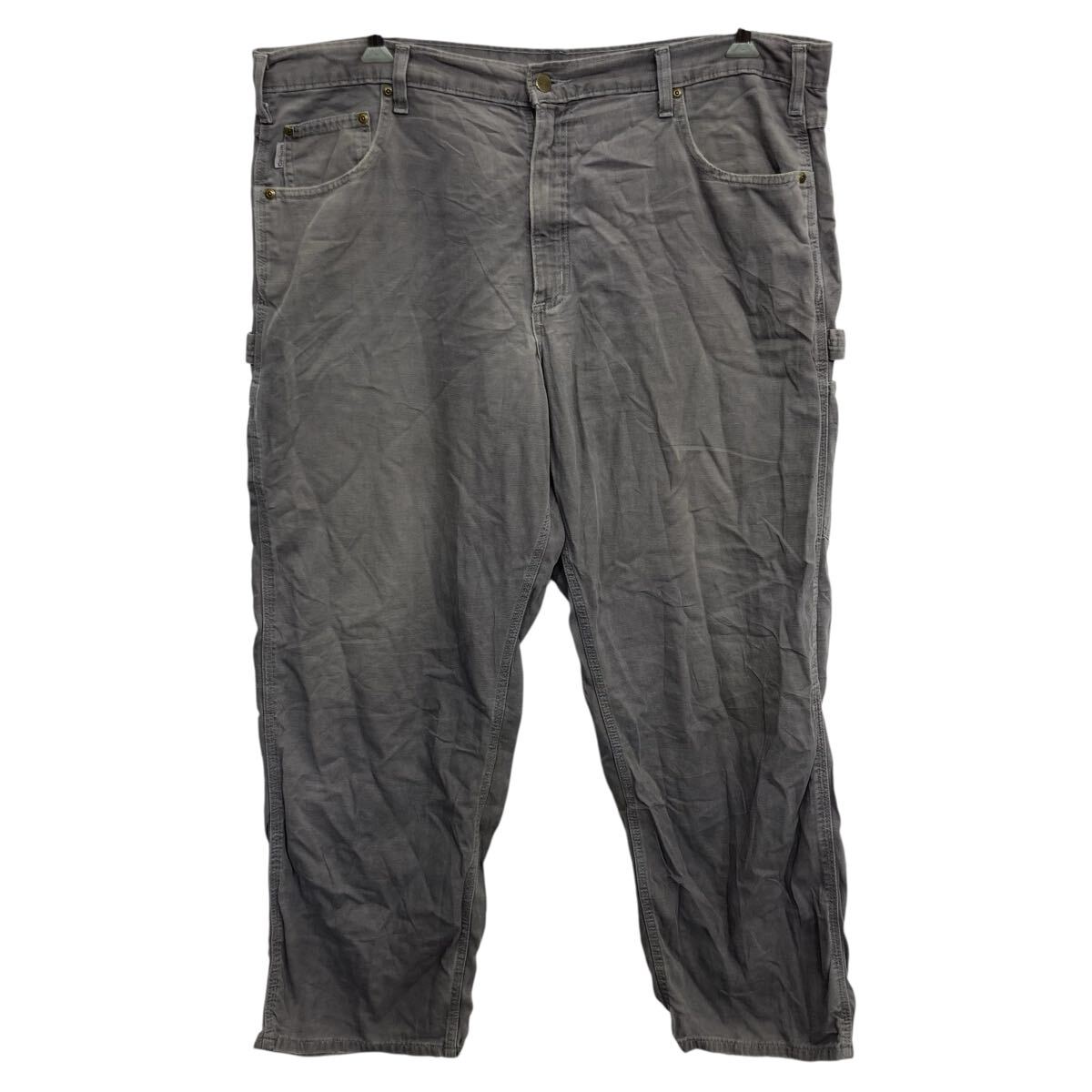 【中古】【古着】 Carhartt ワークパンツ W42 グレー カーハート ジップアップ ビッグサイズ ダック ペインターパンツ 古着卸 アメリカ仕入 2505-150