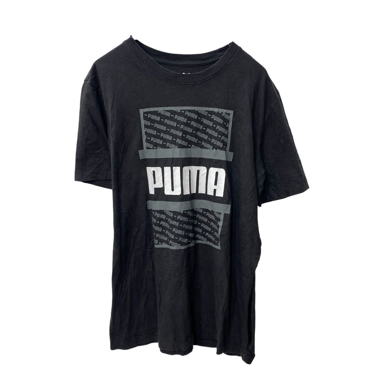 【中古】【古着】 PUMA 半袖 プリントTシャツ M ブラック プーマ 古着卸 アメリカ仕入 a705-5041