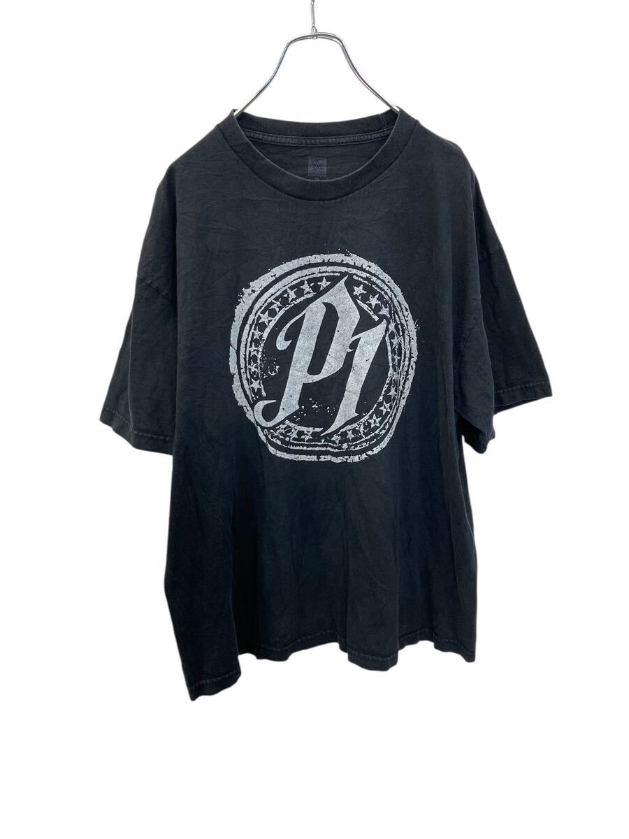 【中古】【古着】 authentic 半袖 プリント Tシャツ XL ブラック ビッグロゴ オーセンティック 古着卸 アメリカ仕入 a705-5095