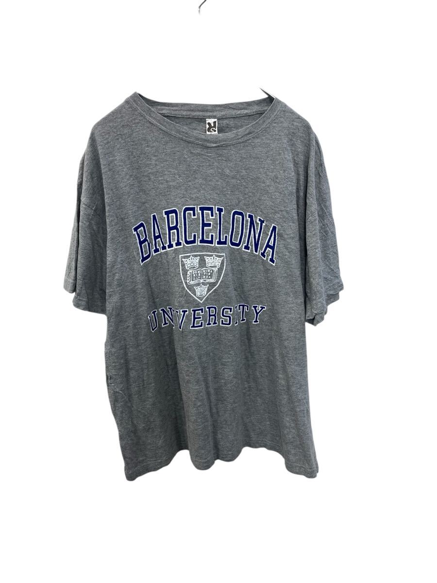 【中古】【古着】 半袖 プリント Tシャツ XL 杢グレー カレッジロゴ 古着卸 アメリカ仕入 a705-5149