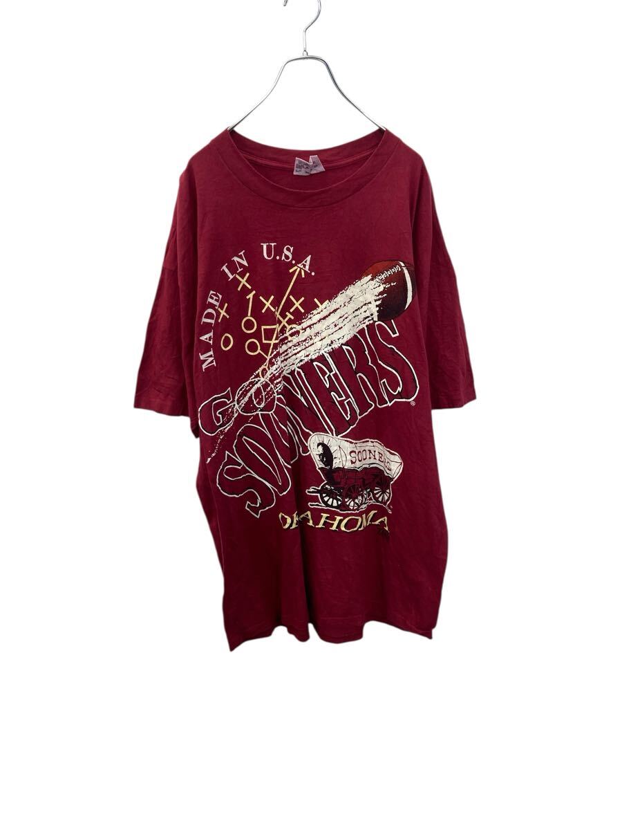 【中古】【古着】 半袖 プリント Tシャツ 3XL レッド スポーツロゴ ラグビー 古着卸 アメリカ仕入 a705-5155