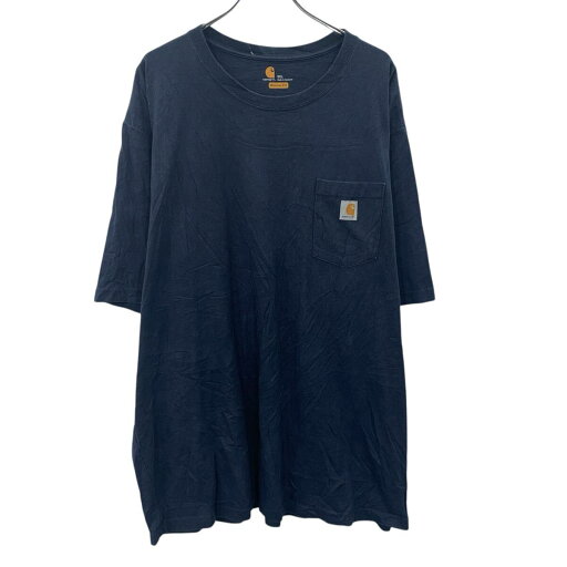 【中古】【古着】 Carhartt 半袖 ロゴTシャツ 3XL ネイビー カーハート プルオーバー ビッグサイズ 胸ポケット カットソー 古着卸 アメリカ仕入 a705-5322 【中古】【古着】 Carhartt 半袖 ロゴTシャツ 3XL ネイビー カーハート プルオーバー ビッグサイズ 胸ポケット カットソー 古着卸 アメリカ仕入 a705-5322