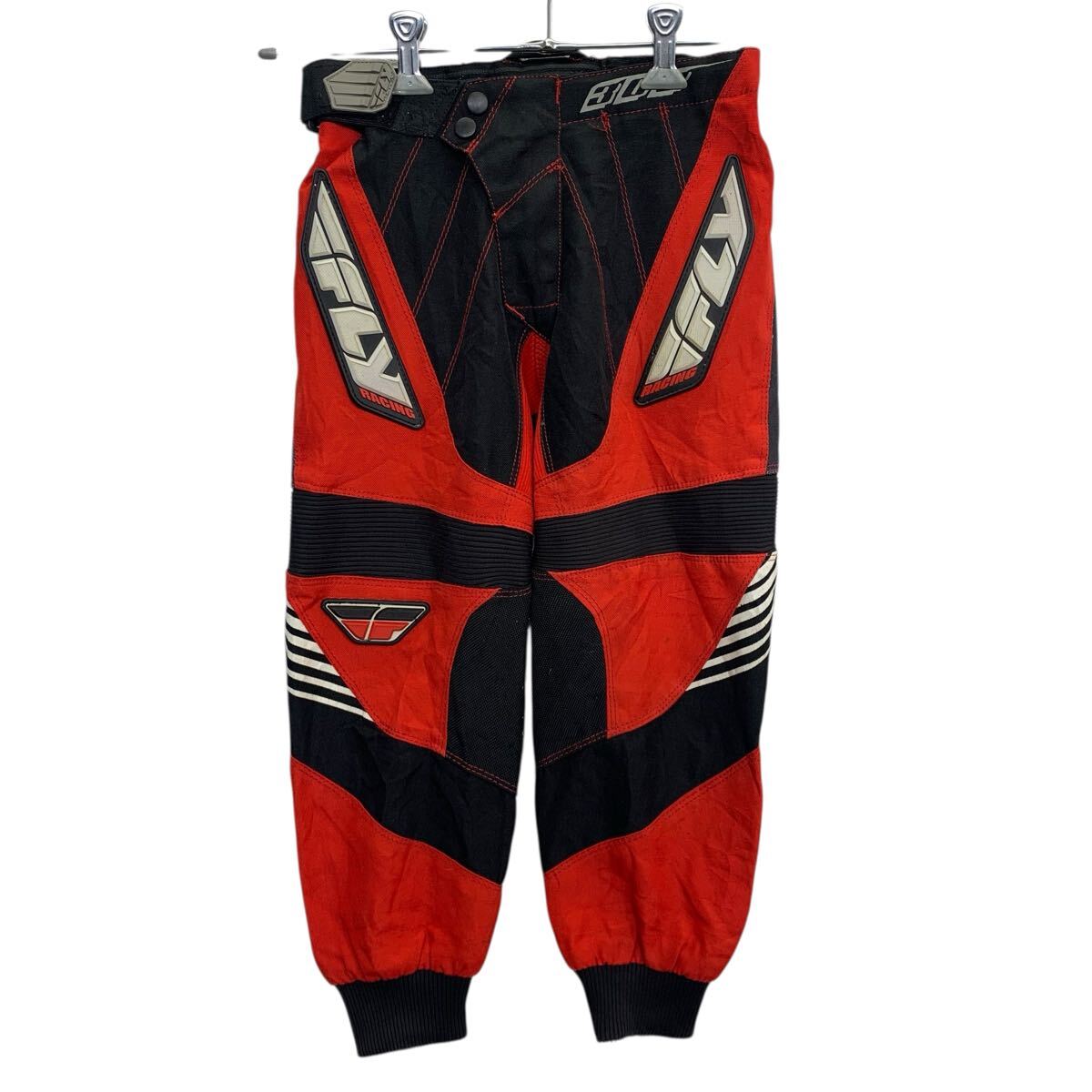 【中古】【古着】 モトクロスパンツ 20 キッズ 140〜 レッド ブラック ジップアップ レーシングパンツ ..