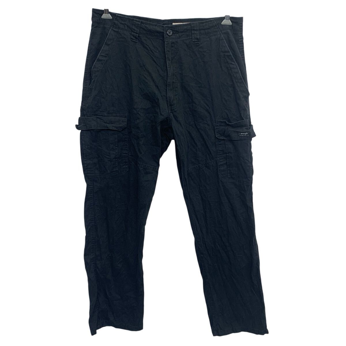 【中古】【古着】 Wrangler ワークパンツ W36 ブラック ラングラー ジップアップ ビッグサイズ カーゴパンツ ワーク ボトムス 古着卸 アメリカ仕入 2505-325