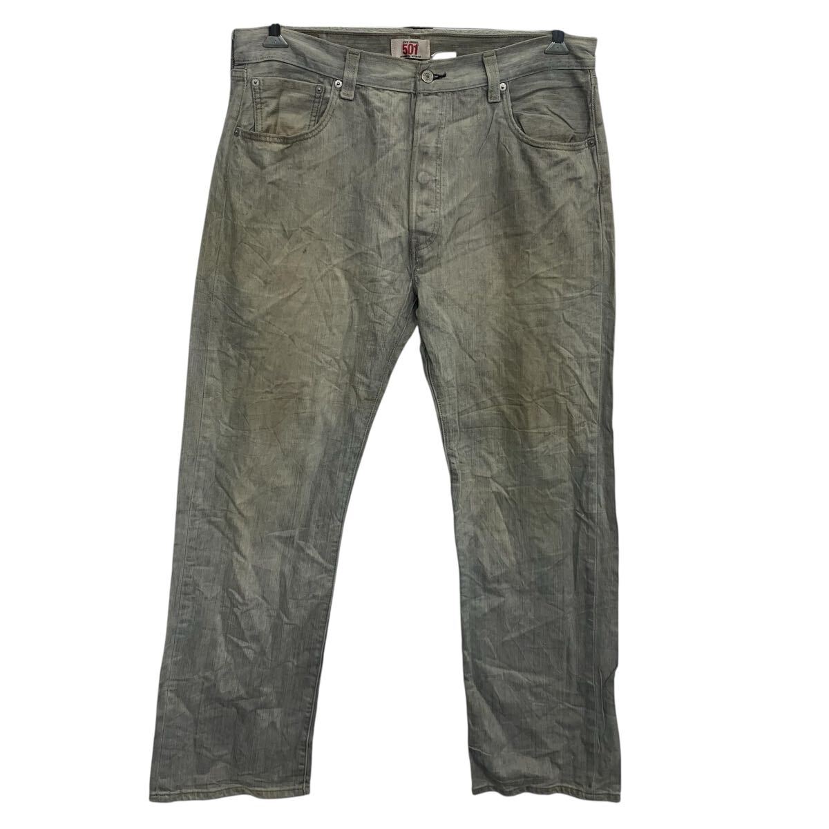 【中古】【古着】 Levi's 501 デニムパンツ W36 色落ちグレー リーバイス ボタンフライ メキシコ製 カジュアル ジーンズ 古着卸 アメリカ仕入 2505-340