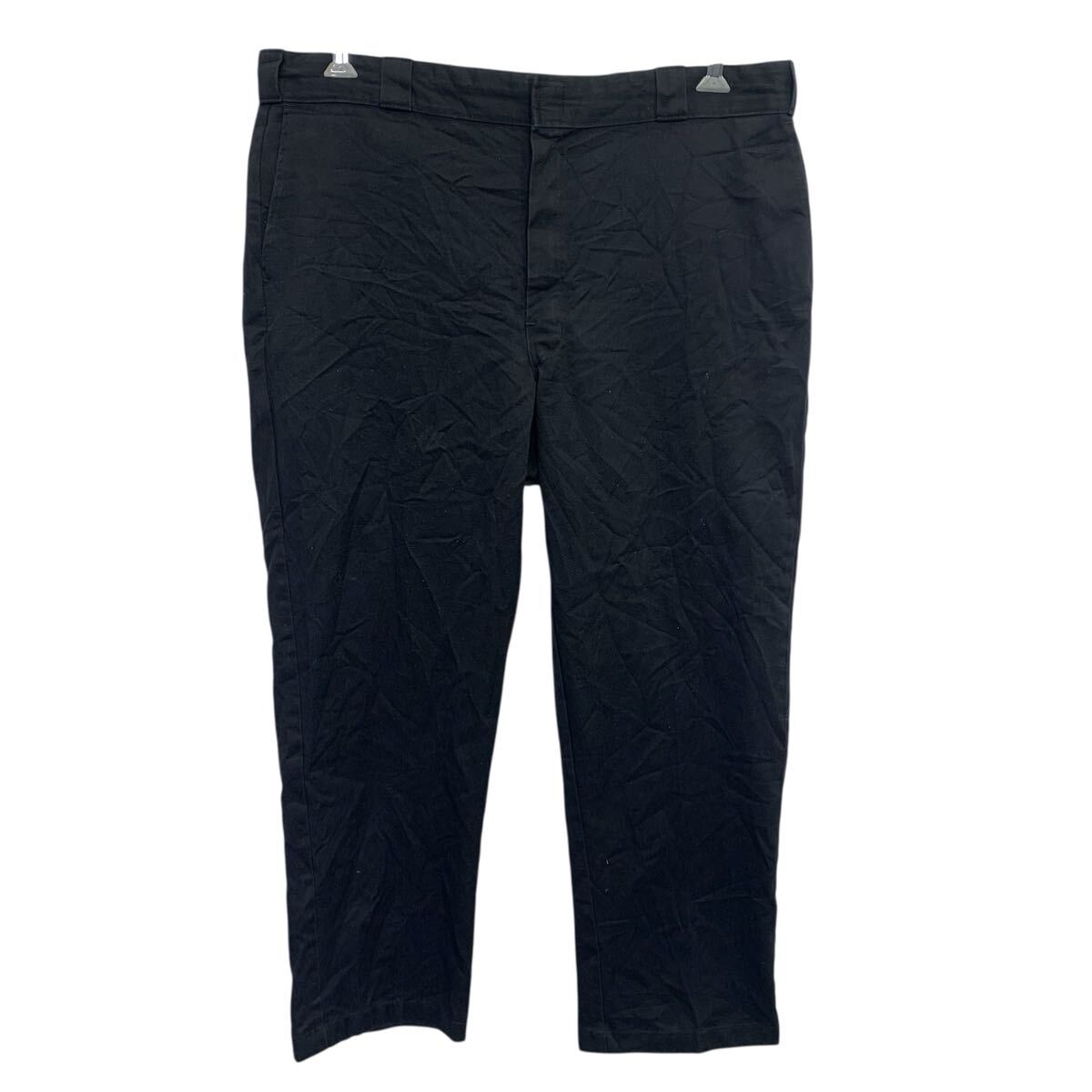 【中古】【古着】 Dickies ワークパンツ W42 ブラック ディッキーズ ジップアップ ビッグサイズ ワークウェア ワーク ボトムス 古着卸 アメリカ仕入 2505-359