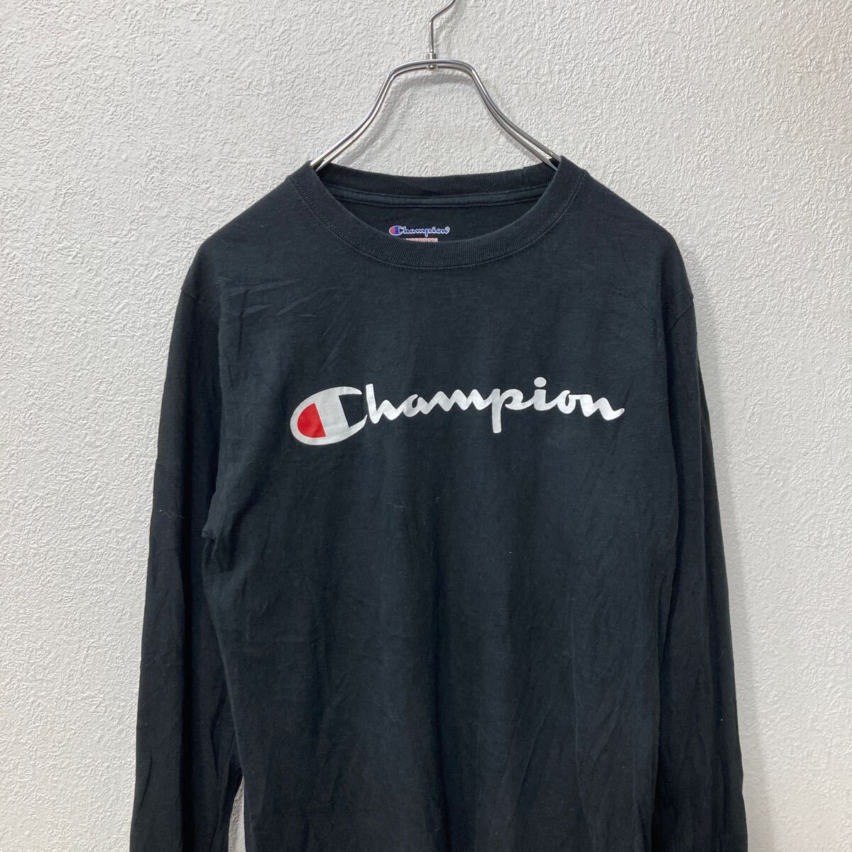 【中古】【古着】 Champion 長袖 ロゴTシャツ S ブラック チャンピオン プルオーバー ロンT ロングスリーブTシャツ 古着卸 アメリカ仕入 a705-5372