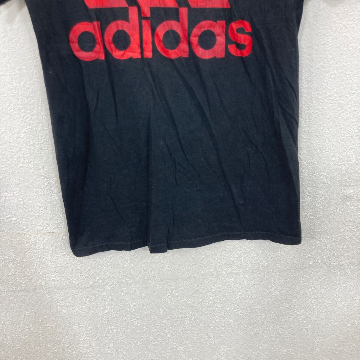 【中古】【古着】 adidas 半袖 プリントTシャツ M ブラック プルオーバー ビッグロゴ スポーティー アディダス 古着卸 アメリカ仕入 a705-5390