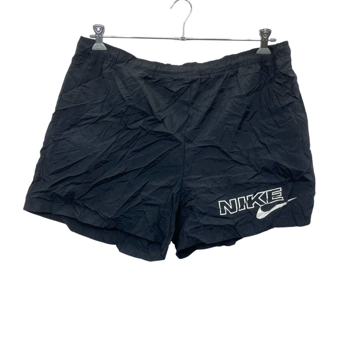 【中古】【古着】 NIKE ショートパンツ XL ブラック ナイキ 90s ウエストゴム ナイロン スポーティ 古着卸 アメリカ仕入 2505-380