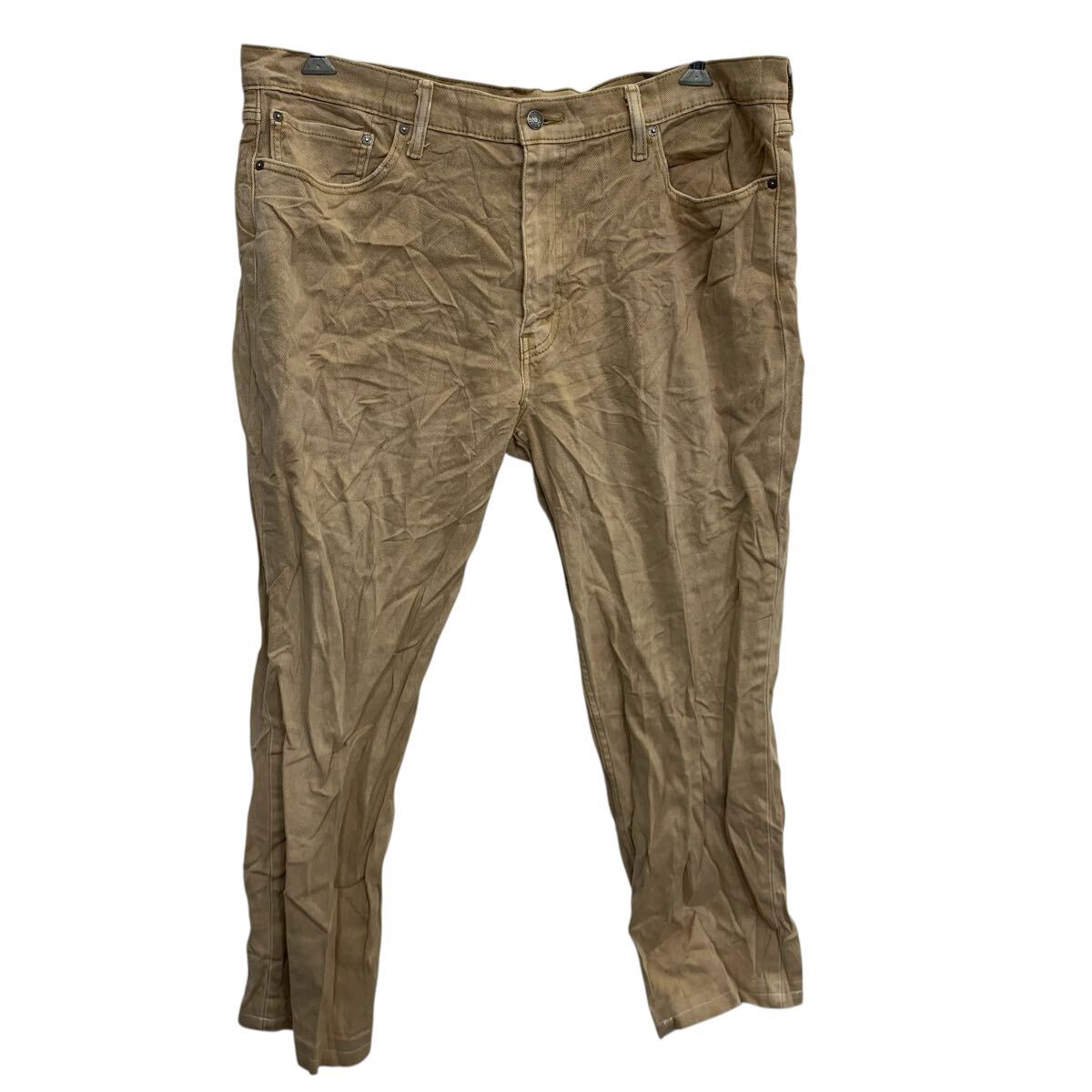 【中古】【古着】 Levi's 514 デニムパンツ W40 ベージュ リーバイス ジップアップ ビッグサイズ カジュアル アメカジ 古着卸 アメリカ仕入 2505-399