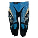 【中古】【古着】 モトクロスパンツ 9/10 ライトブルー ブラック ジップアップ レーシングパンツ スポーティー ボトムス 古着卸 アメリカ仕入 2505-508(4)
