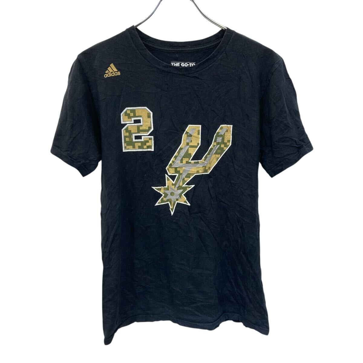 【中古】【古着】 adidas 半袖 プリントTシャツ M ブラック アディダス プルオーバー ビッグプリント スポーティー 古着卸 アメリカ仕入 a705-5832