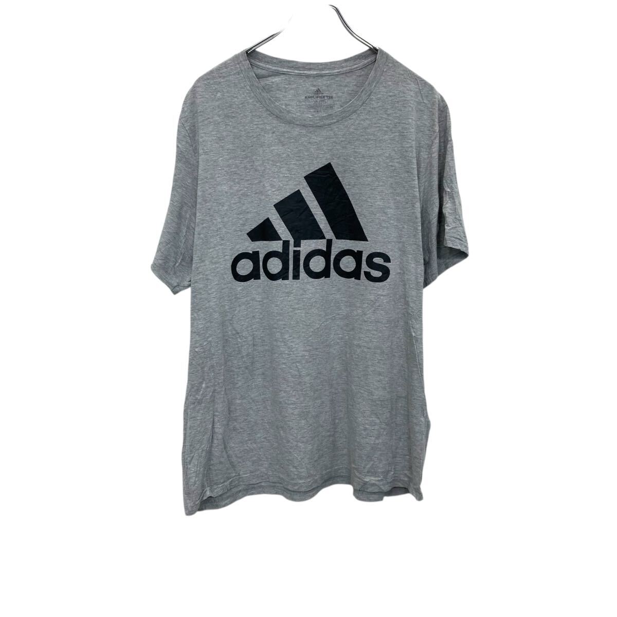 【中古】【古着】 adidas 半袖 プリントTシャツ XL グレー アディダス スポーツ ビッグサイズ 古着卸 アメリカ仕入 a705-5856