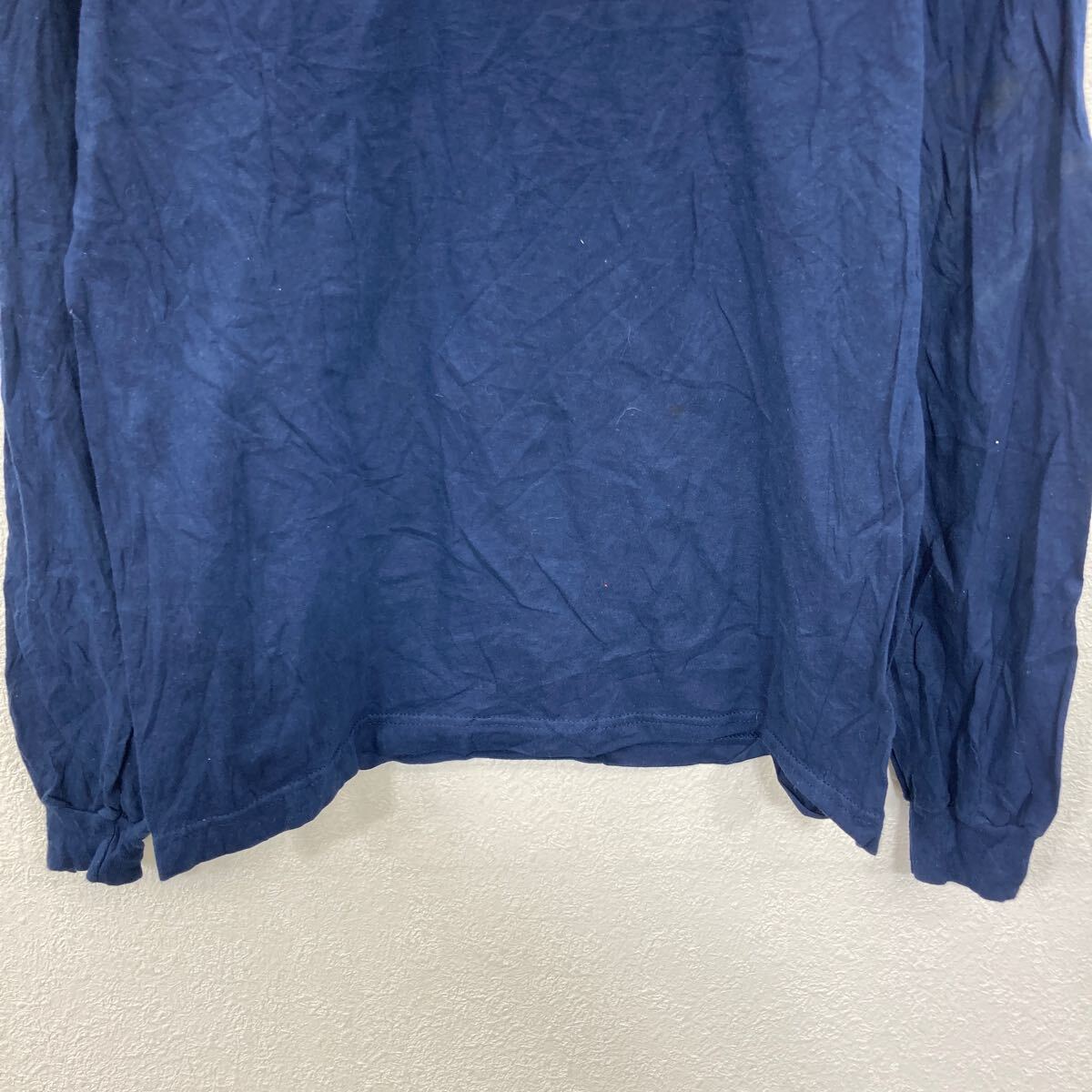 【中古】【古着】 adidas 長袖プリントTシャツ M ネイビー アディダス プルオーバー ビッグプリント スポーティー 古着卸 アメリカ仕入 a705-5936