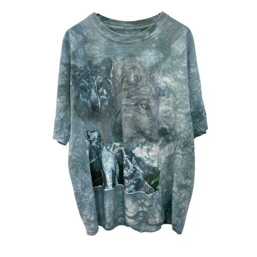 【中古】【古着】 半袖 プリントTシャツ 2XL位 アイスブルー ビッグサイズ 狼 古着卸 アメリカ仕入 a705-6104 【中古】【古着】 半袖 プリントTシャツ 2XL位 アイスブルー ビッグサイズ 狼 古着卸 アメリカ仕入 a705-6104