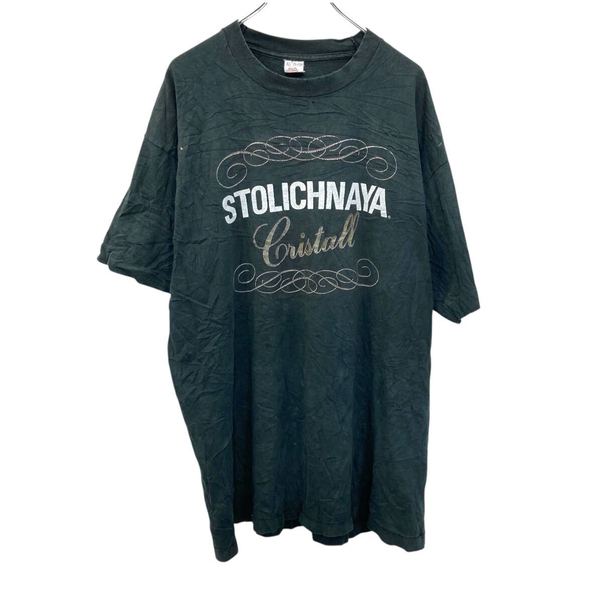 【中古】【古着】 FRUIT OF THE LOOM 半袖 プリントTシャツ 90s ブラック XL ビッグサイズ USA製 古着卸 アメリカ仕入 a705-6149