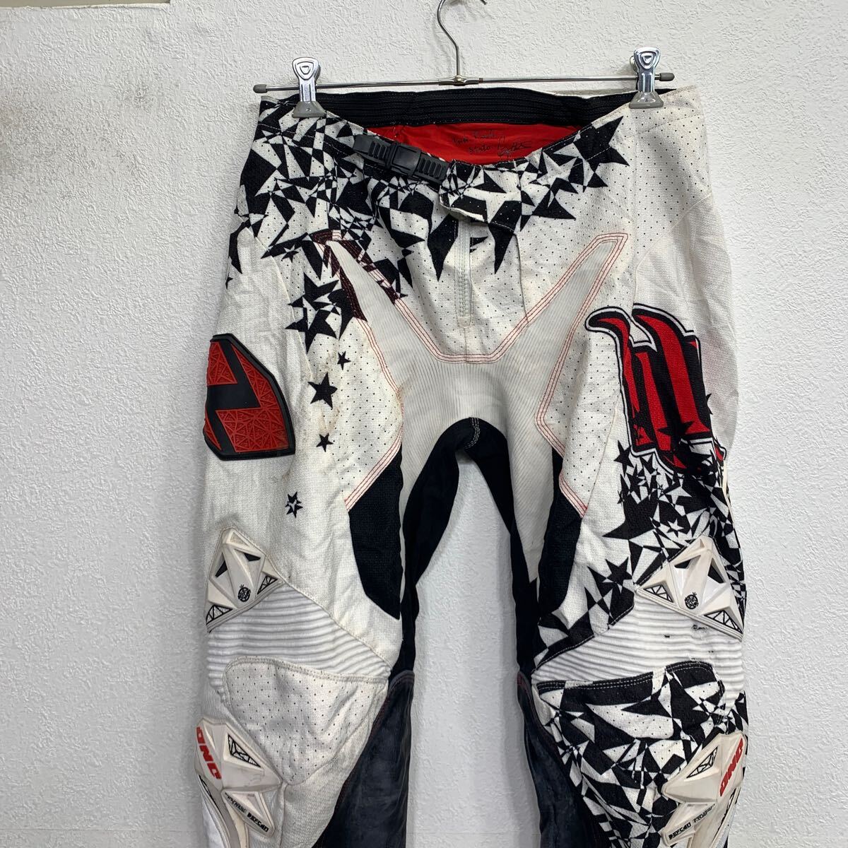 【中古】【古着】 JNC モトクロスパンツ W36 ホワイト ブラック レッド ジップアップ レーシングパンツ 古着卸 アメリカ仕入 2505-694
