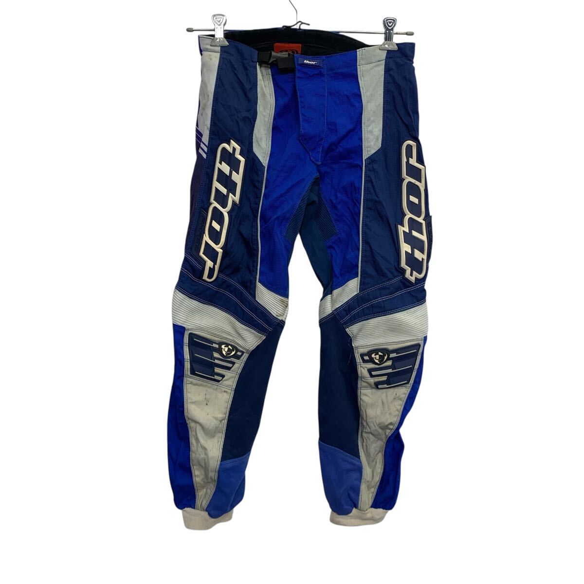 【中古】【古着】 thor モトクロスパンツ 28 ブルー ネイル ソアー ジップアップ レーシングパンツ 古..