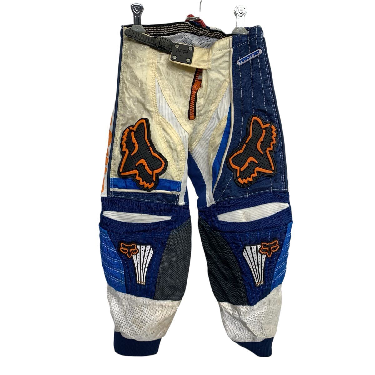 【中古】【古着】 FOX モトクロスパンツ 22 ブルー オレンジ フォックス ジップアップ レーシングパン..