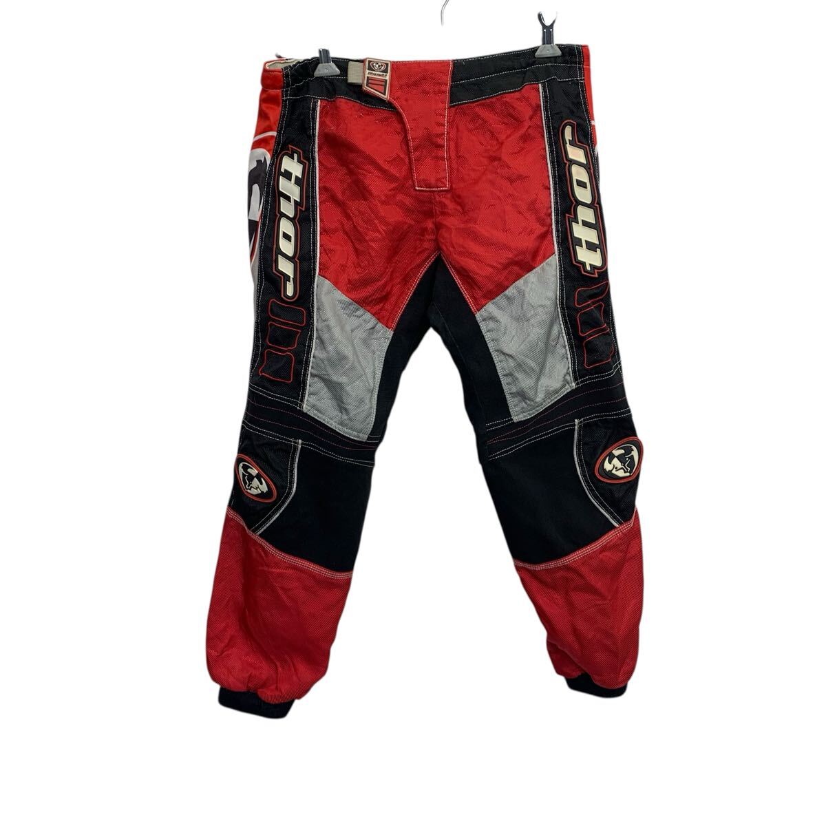 【中古】【古着】 thor モトクロスパンツ 26 ブラック レッド ソアー ジップアップ レーシングパンツ ..