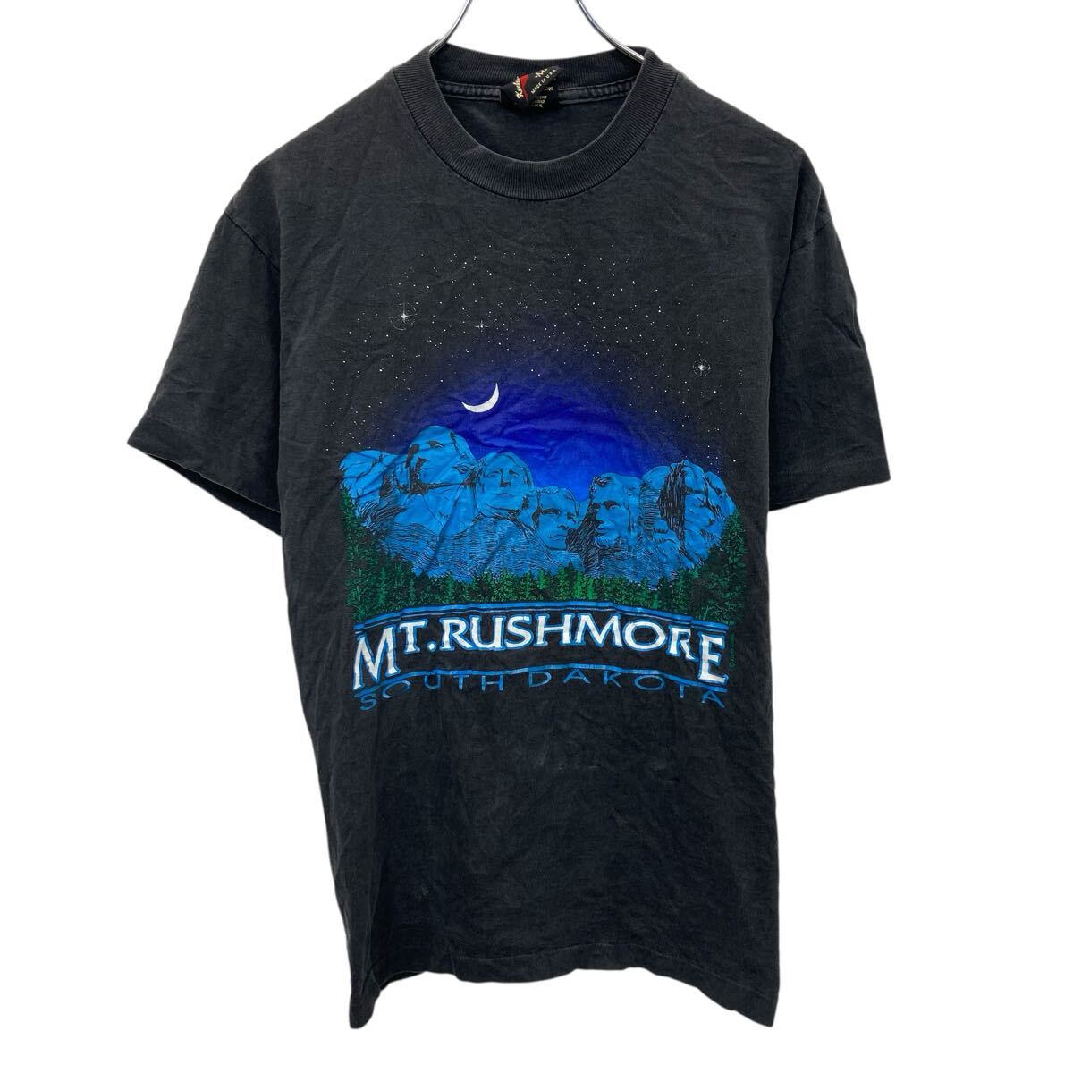 【中古】【古着】 MT.RUSHMORE 半袖 プリントTシャツ M ブラック プルオーバー 90's 90年代 マウントラッシュモア アメリカ製 古着卸 アメリカ仕入 a705-6232