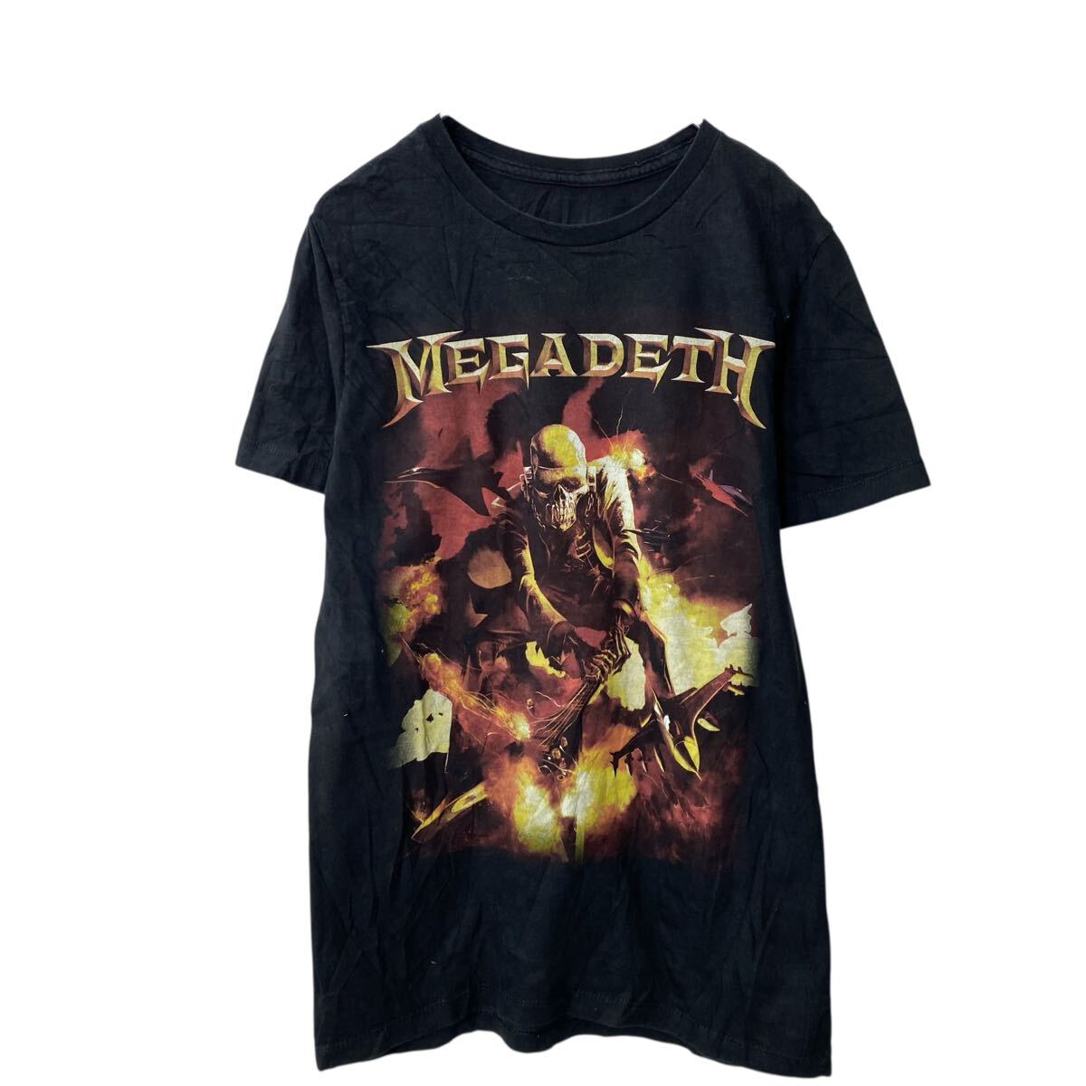【中古】【古着】 MEGADETH 半袖 プリントTシャツ M〜 ブラック メガデス バンT メタル 古着卸 アメリカ仕入 a705-6311